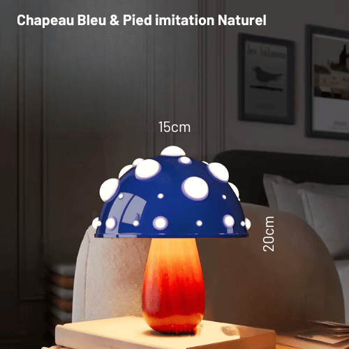 Amanita | Reyalight® Chapeau bleu & Pied imitation naturel / Oui