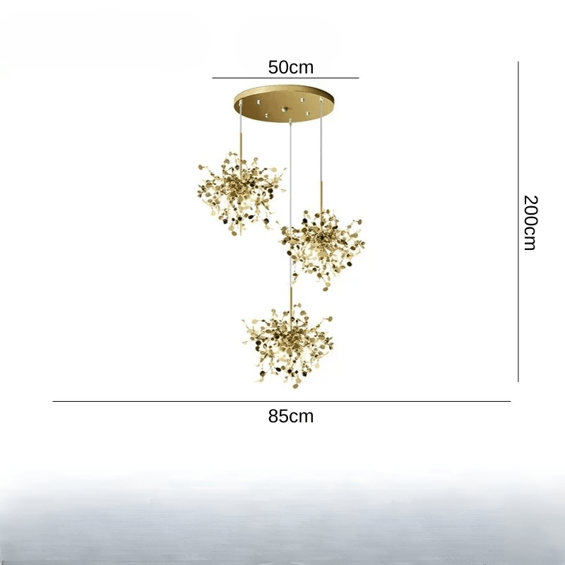 Caeliaium | Reyalight® Doré 3 éléments Support Rond / Cold white