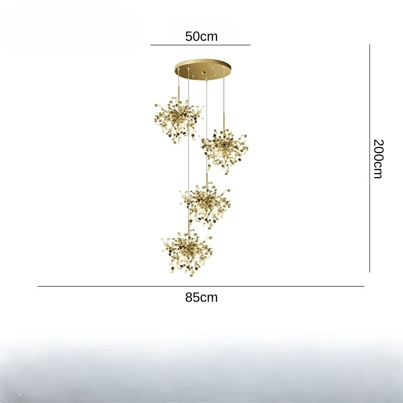 Caeliaium | Reyalight® Doré 4 éléments Support Rond / Neutral white