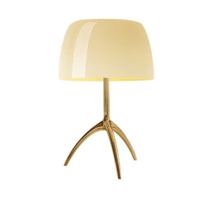 Elysiara | Reyalight® Beige & Cuivre / Lumière chaude 3000k / Petit modèle Ø20cm x H35cm