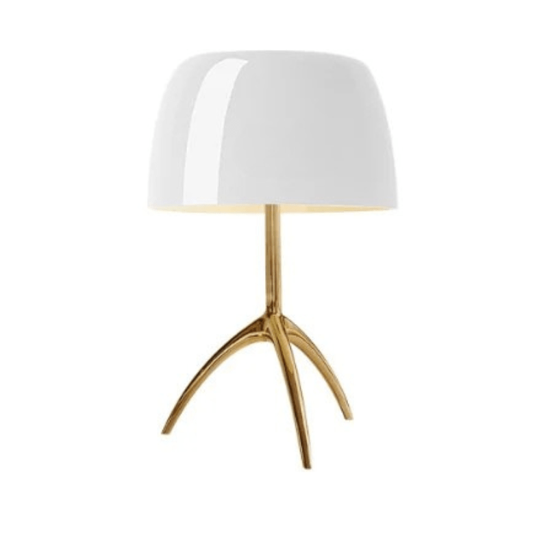 Elysiara | Reyalight® Blanc & Cuivre / Lumière chaude 3000k / Petit modèle Ø20cm x H35cm