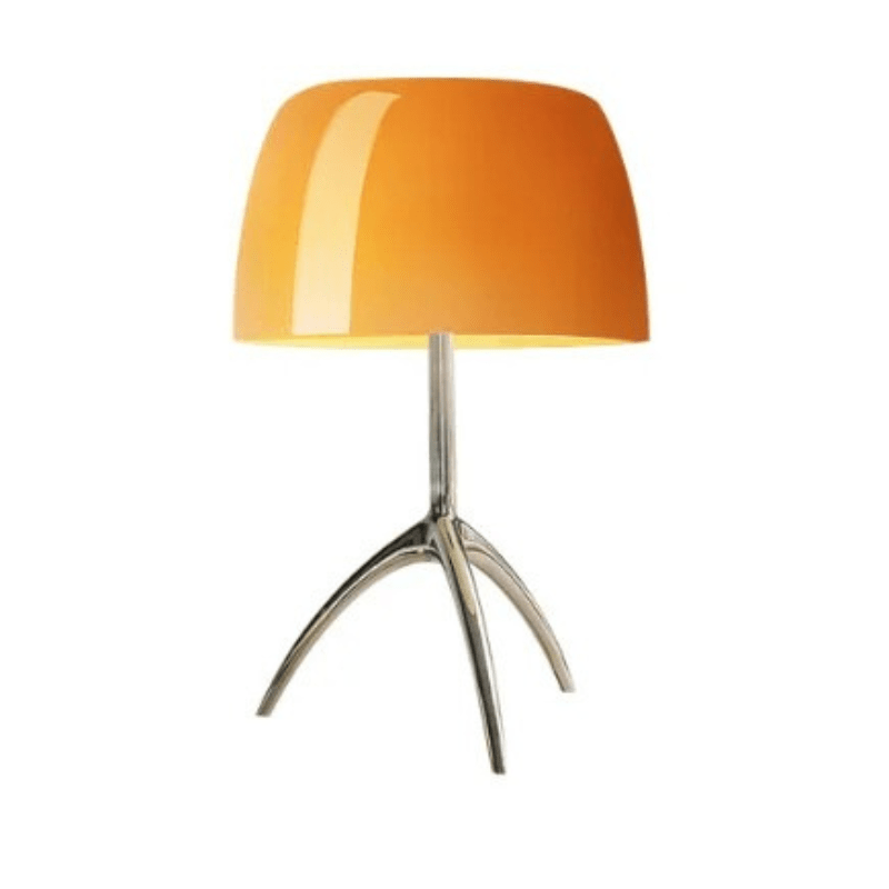 Elysiara | Reyalight® Orange & Chrome / Lumière chaude 3000k / Petit modèle Ø20cm x H35cm