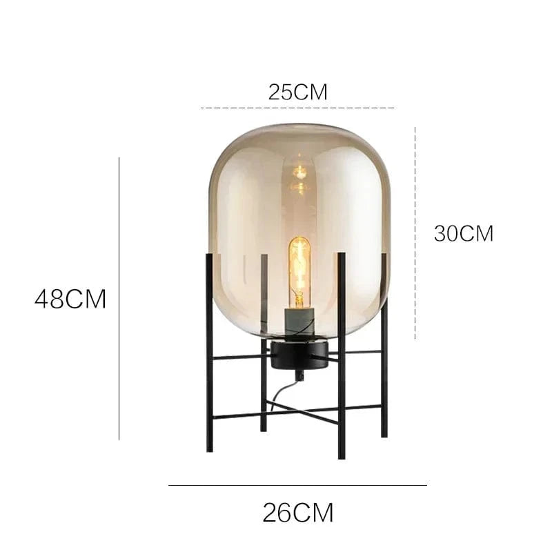 Lumismok | Reyalight® Diamètre 26cm Hauteur 48cm Verre ambré