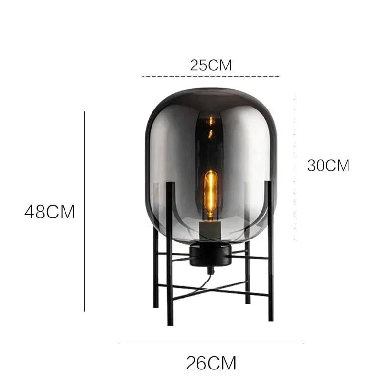 Lumismok | Reyalight® Diamètre 26cm Hauteur 48cm Verre gris fumé