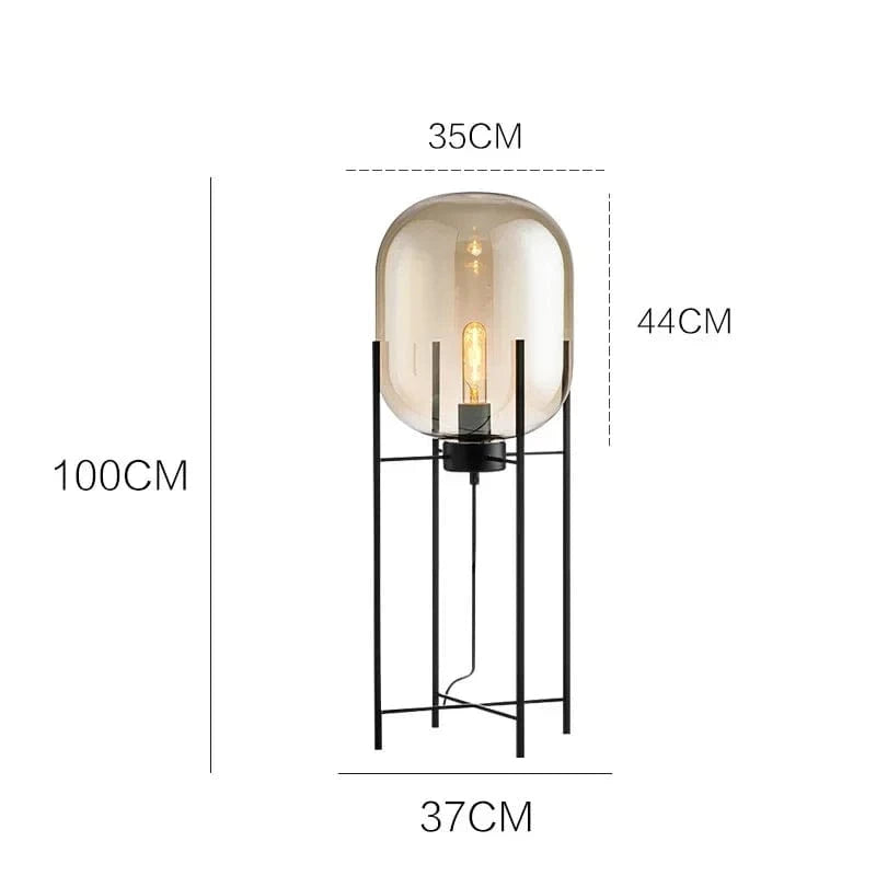 Lumismok | Reyalight® Diamètre 37cm Hauteur 100cm Verre ambré