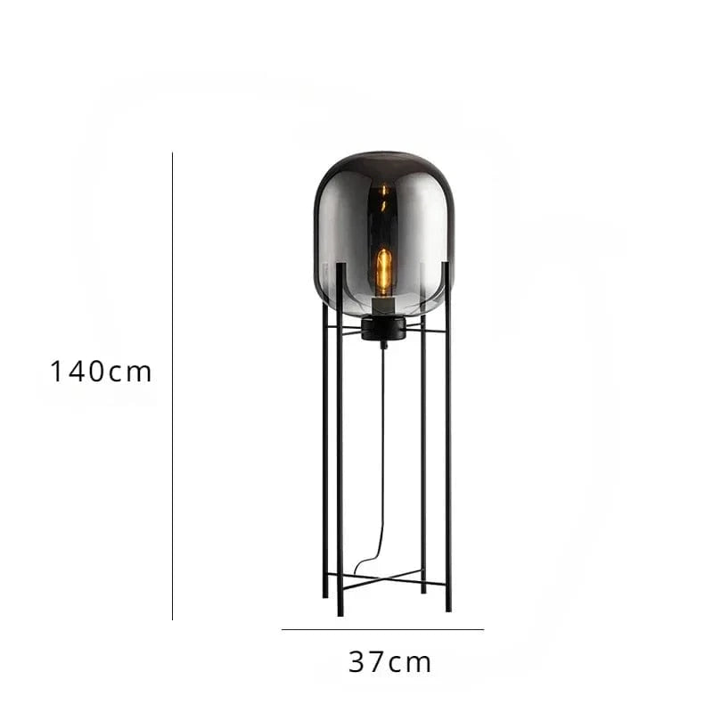 Lumismok | Reyalight® Diamètre 37cm Hauteur 140cm Verre gris fumé