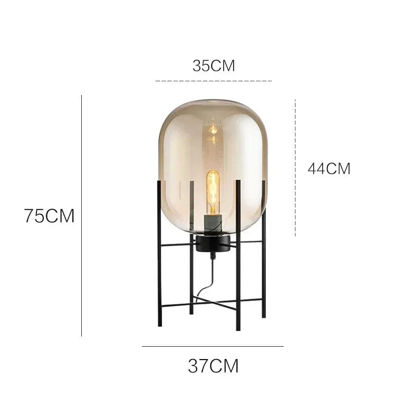Lumismok | Reyalight® Diamètre 37cm Hauteur 75cm Verre ambré