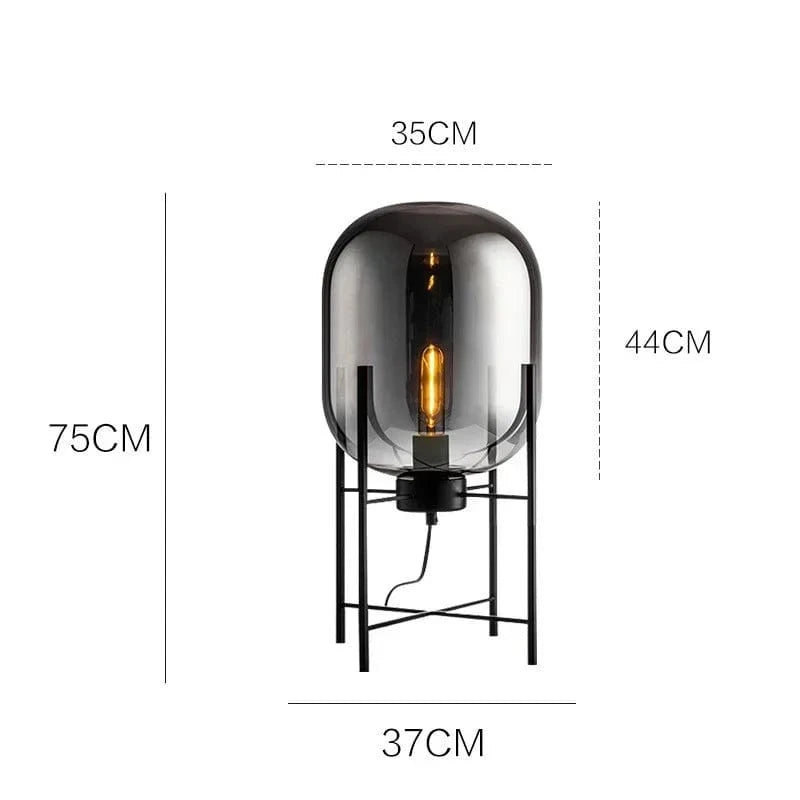 Lumismok | Reyalight® Diamètre 37cm Hauteur 75cm Verre gris fumé