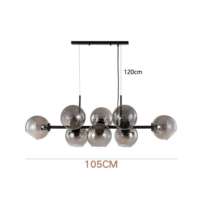 Lunarision | Reyalight® Armature noire avec globe verre fumé / Lumière chaude 3000K