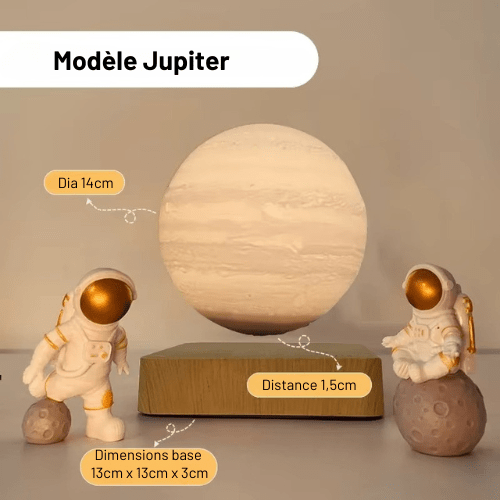 Onirimoon | Reyalight® Bois clair / Jupiter / Lumière réglable 3 niveaux|Tactile & Lévitation