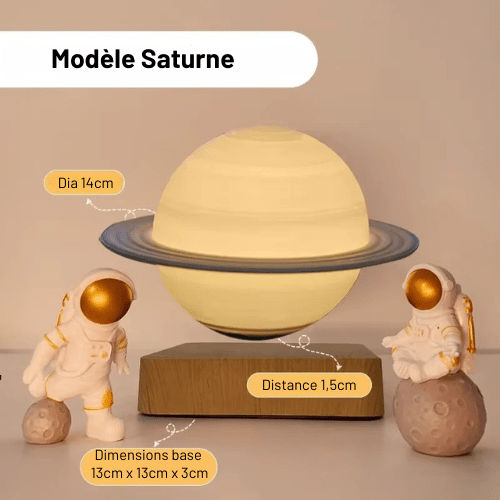 Onirimoon | Reyalight® Bois foncé / Saturne / Lumière réglable 3 niveaux|Tactile & Lévitation