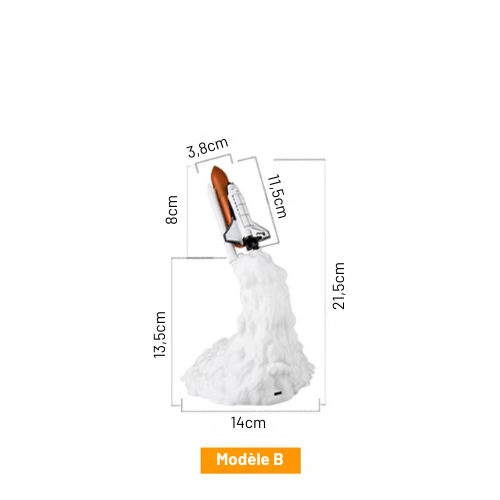 Rakirocket | Reyalight® Navette spatiale - Modèle B / Lumière chaude 3000K