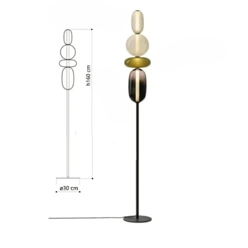 Veyrona | Reyalight® Lampe sur pied 4 globes coloris D / Lumière chaude 3000k