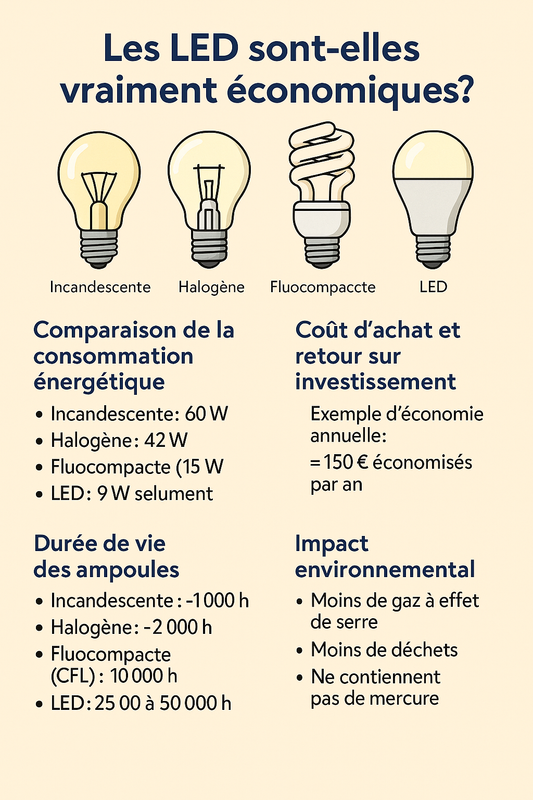 L’éclairage LED est-il vraiment plus économique ?