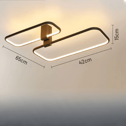 Cosmia | Reyalight® Double Noir Rectangle 42cm / Lumière chaude 3000K