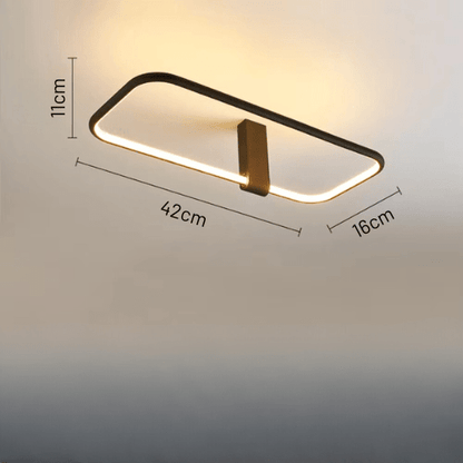 Cosmia | Reyalight® Noir Rectangle 42cm / Lumière chaude 3000K