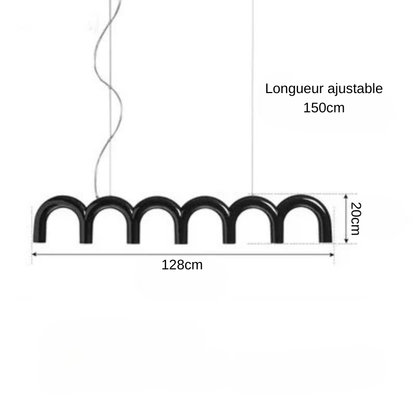 Eosis | Reyalight® Noir - L1280mm / Lumière chaude 3000K