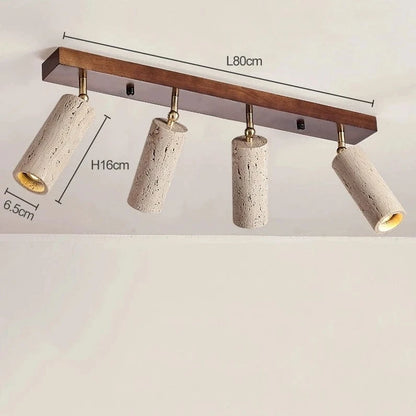 Lyraus Quatre spots Bois foncé / Lumière chaude  3000K