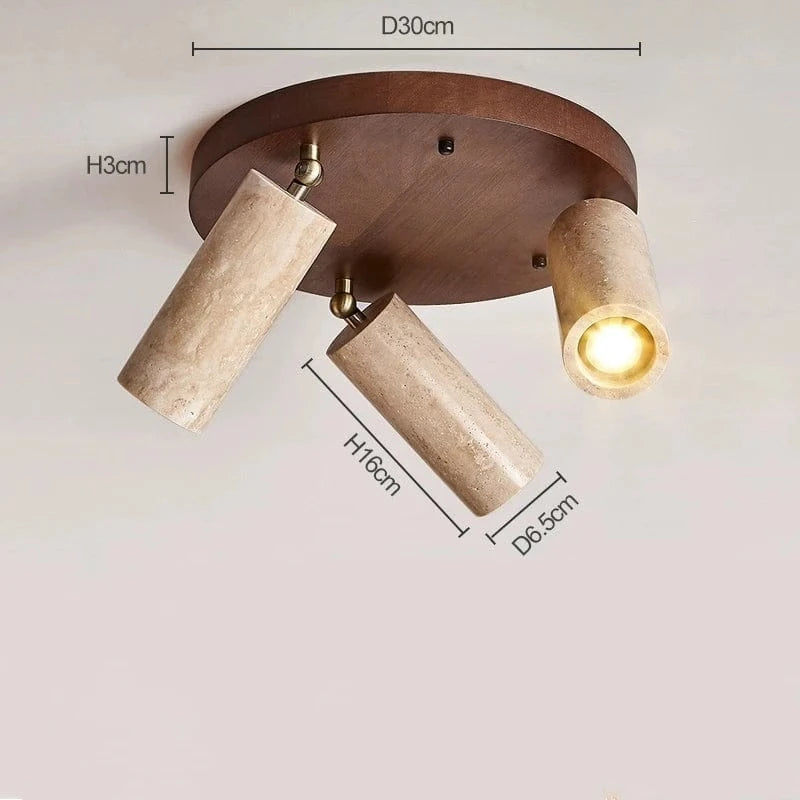 Lyraus Triple spots Rond Bois foncé / Lumière chaude  3000K