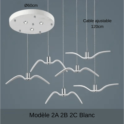 Seagull | Reyalight® Modèle 2A 2B 2C Blanc D60cm / Lumière chaude 3000k