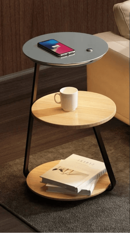 Serapha | Reyalight® Double plateau bois clair / Oui / Lumière chaude 3000K